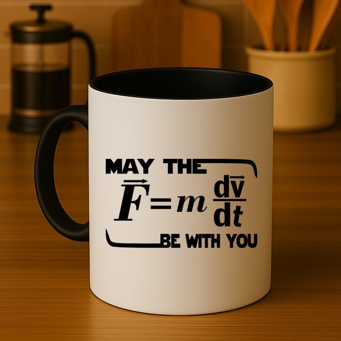 May The (F=mdv/dt) Be With You Physics Mug