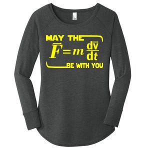 May The (F=mdv/dt) Be With You Physics Women's Perfect Tri Tunic Long Sleeve Shirt