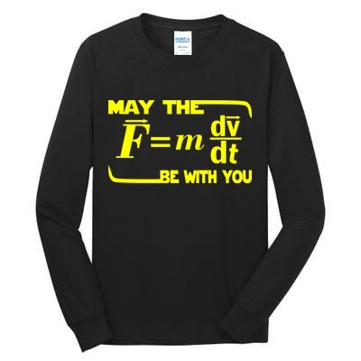 May The (F=mdv/dt) Be With You Physics Tall Long Sleeve T-Shirt