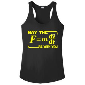 May The (F=mdv/dt) Be With You Physics Ladies PosiCharge Competitor Racerback Tank