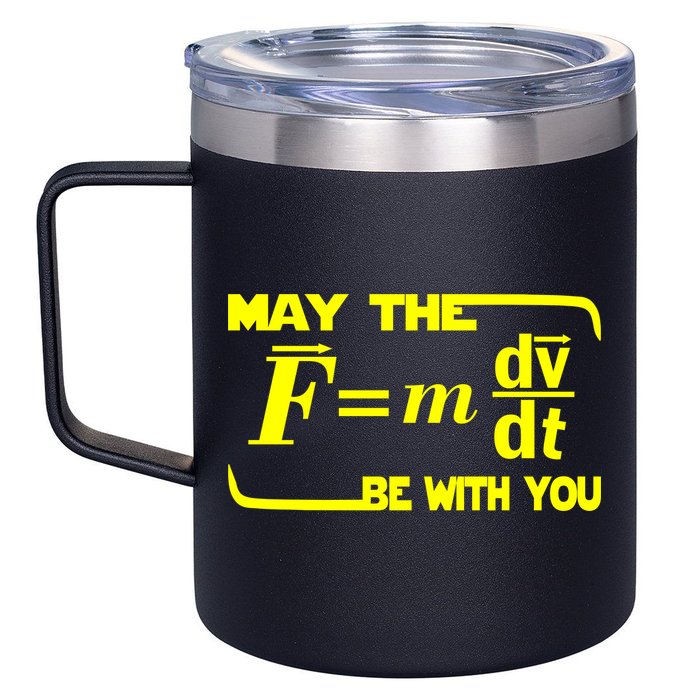 May The (F=mdv/dt) Be With You Physics 12oz Stainless Steel Coffee Mug