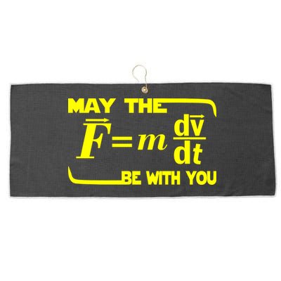 May The (F=mdv/dt) Be With You Physics Large Microfiber Waffle Golf Towel