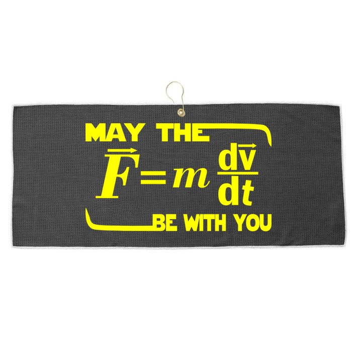 May The (F=mdv/dt) Be With You Physics Large Microfiber Waffle Golf Towel