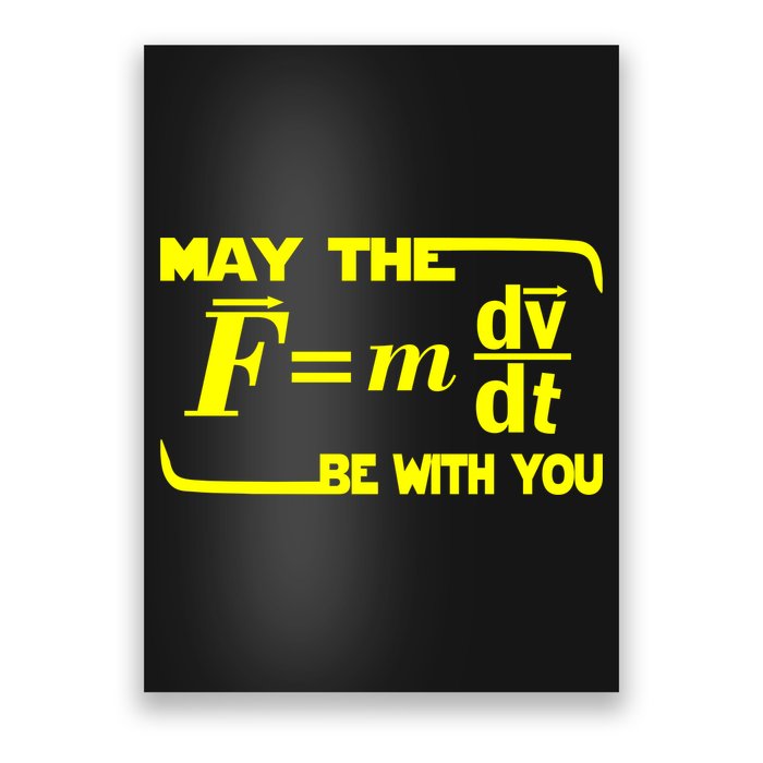 May The (F=mdv/dt) Be With You Physics Poster