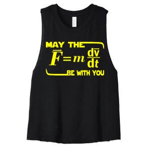 May The (F=mdv/dt) Be With You Physics Women's Racerback Cropped Tank