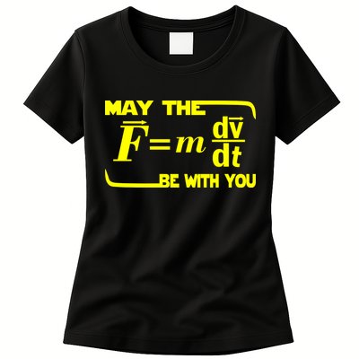 May The (F=mdv/dt) Be With You Physics Womens T-Shirt