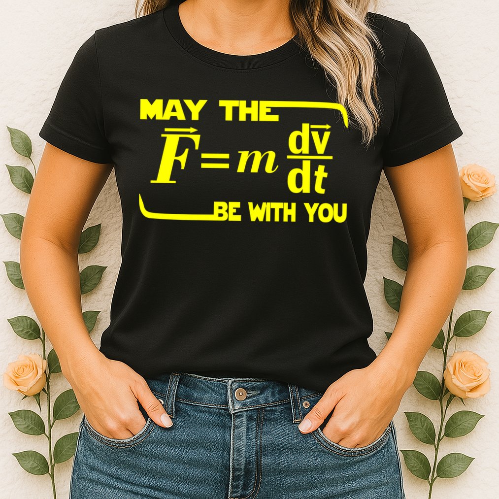 May The (F=mdv/dt) Be With You Physics Womens T-Shirt