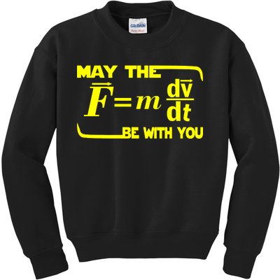 May The (F=mdv/dt) Be With You Physics Kids Sweatshirt