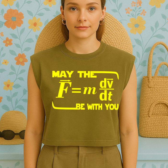 May The (F=mdv/dt) Be With You Physics Garment-Dyed Women's Muscle Tee