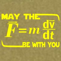 May The (F=mdv/dt) Be With You Physics Garment-Dyed Women's Muscle Tee