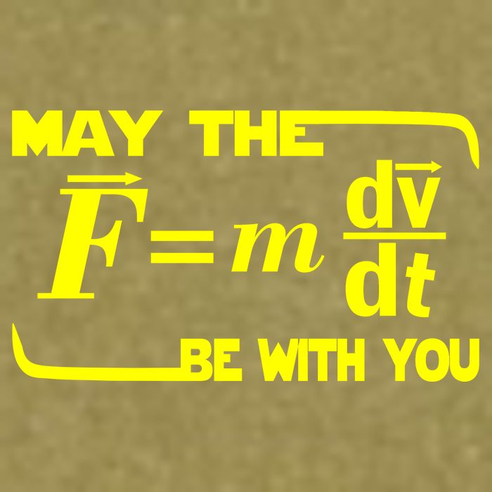 May The (F=mdv/dt) Be With You Physics Garment-Dyed Women's Muscle Tee