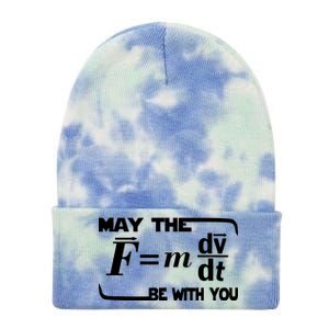 May The (F=mdv/dt) Be With You Physics Tie Dye 12in Knit Beanie