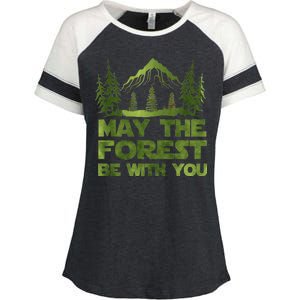 May The Forest Be With You Enza Ladies Jersey Colorblock Tee