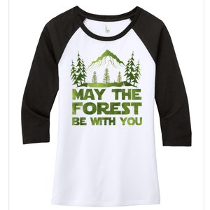 May The Forest Be With You Women's Tri-Blend 3/4-Sleeve Raglan Shirt