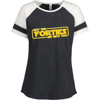 May The Forties Be With You Enza Ladies Jersey Colorblock Tee