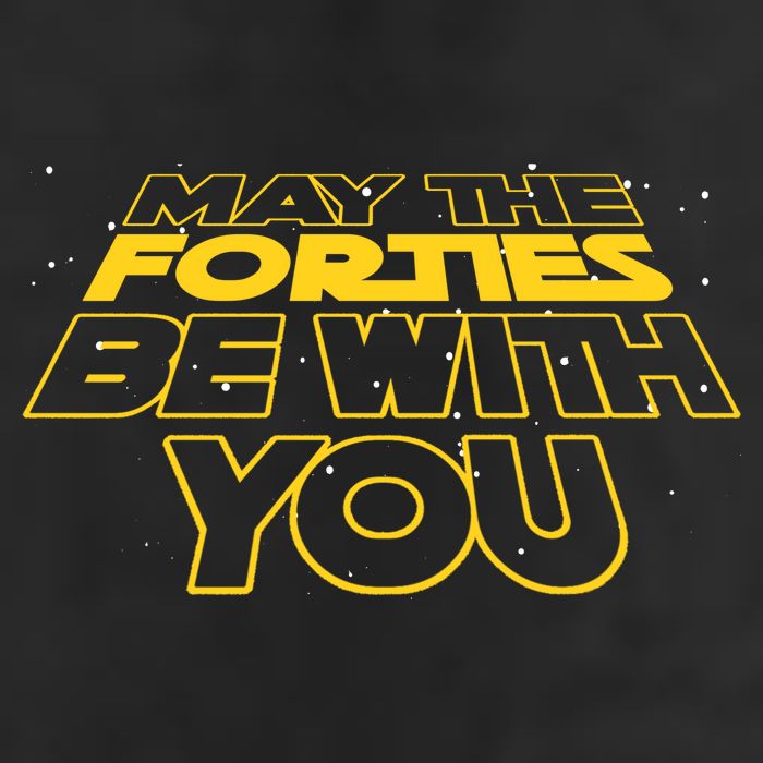 May The Forties Be With You Funny 40th Birthday Golf Towel