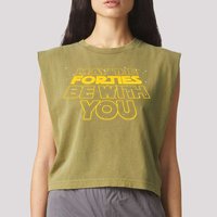 May The Forties Be With You Funny 40th Birthday Garment-Dyed Women's Muscle Tee