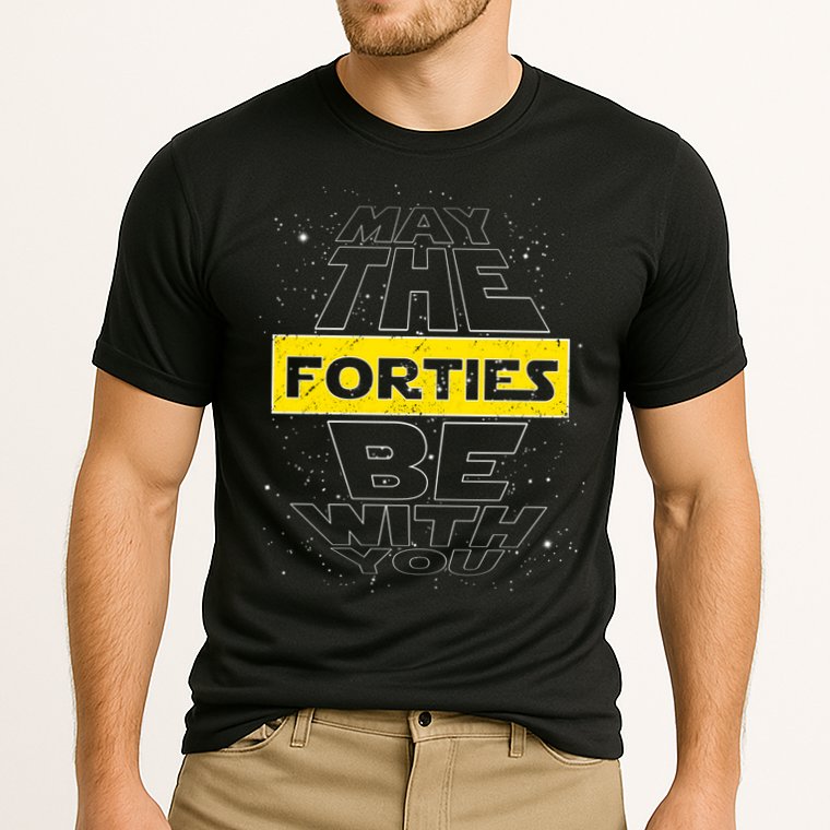 May The Forties Be With You Funny Birthday Cooling Performance Crew T-Shirt
