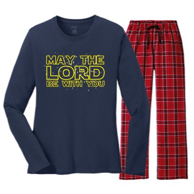 May The Lord Be With You Women's Long Sleeve Flannel Pajama Set 