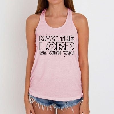 May The Lord Be With You Women's Knotted Racerback Tank