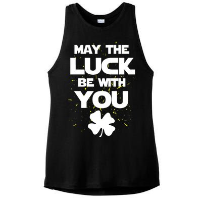 May The Luck Be With You Irish Parody Ladies PosiCharge Tri-Blend Wicking Tank