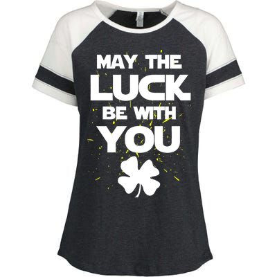 May The Luck Be With You Irish Parody Enza Ladies Jersey Colorblock Tee