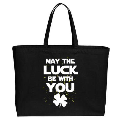 May The Luck Be With You Irish Parody Cotton Canvas Jumbo Tote