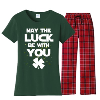 May The Luck Be With You Irish Parody Women's Flannel Pajama Set