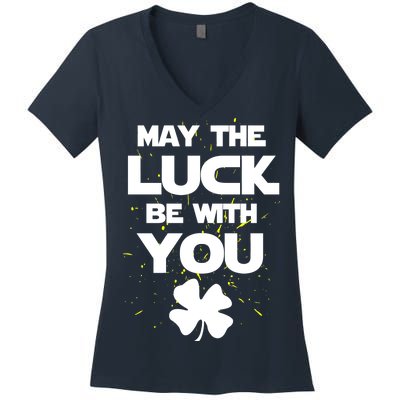 May The Luck Be With You Irish Parody Women's V-Neck T-Shirt