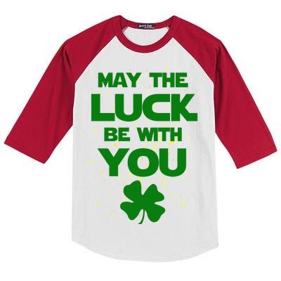 May The Luck Be With You Irish Parody Kids Colorblock Raglan Jersey