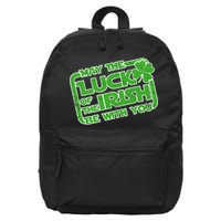 May The Luck Of The Irish Be With You 16 in Basic Backpack