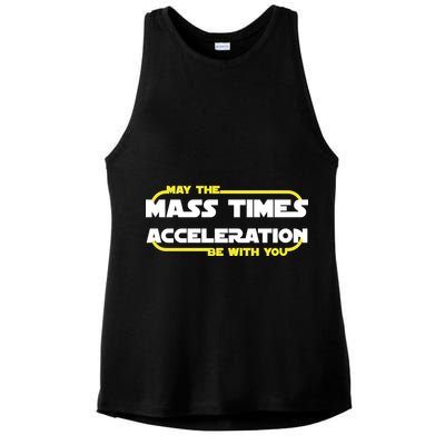 May The Mass Times Acceleration Be With You Ladies PosiCharge Tri-Blend Wicking Tank