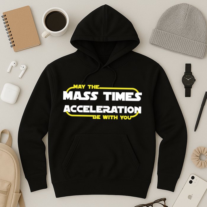 May The Mass Times Acceleration Be With You Hoodie
