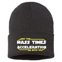 May The Mass Times Acceleration Be With You Sustainable Knit Beanie