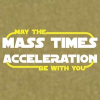 May The Mass Times Acceleration Be With You Garment-Dyed Women's Muscle Tee