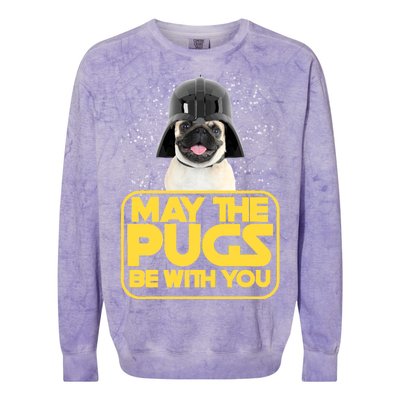 May The Pugs Be With You Colorblast Crewneck Sweatshirt