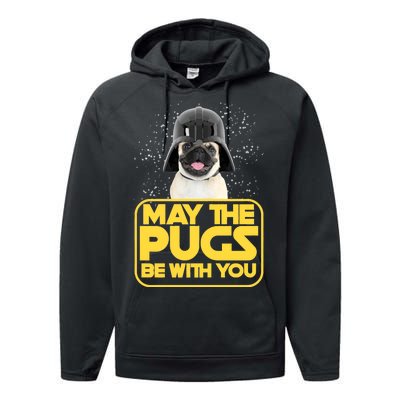 May The Pugs Be With You Performance Fleece Hoodie