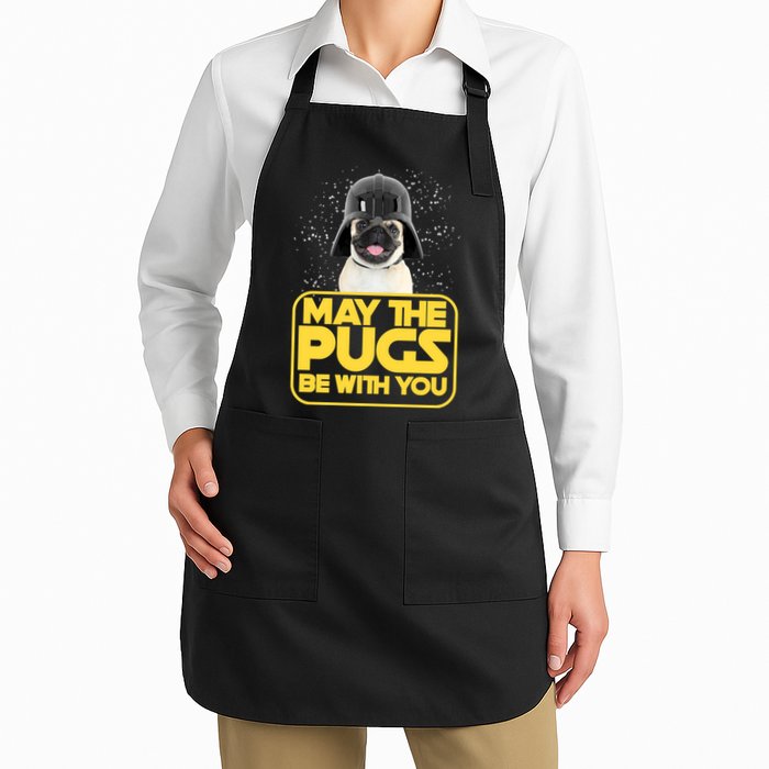 May The Pugs Be With You Full-Length Apron With Pockets