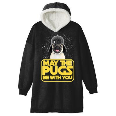 May The Pugs Be With You Hooded Wearable Blanket