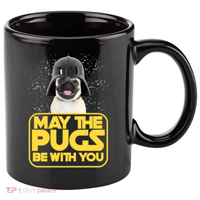 May The Pugs Be With You 11oz C Handle Ceramic Mug