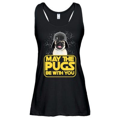 May The Pugs Be With You Ladies Essential Flowy Tank