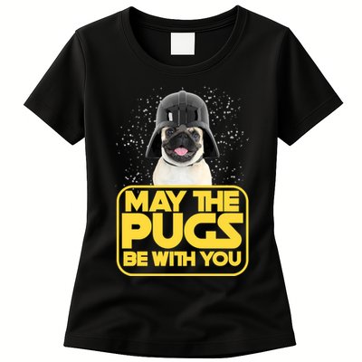 May The Pugs Be With You Womens T-Shirt