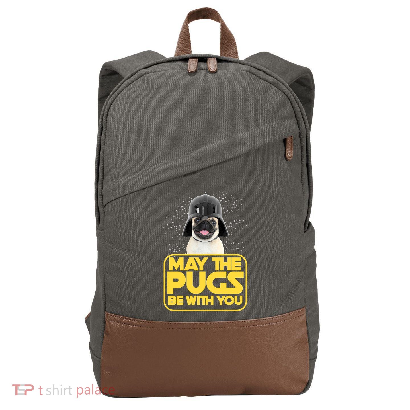 May The Pugs Be With You Cotton Canvas Backpack