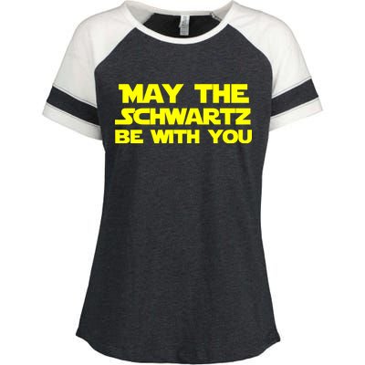 May The Schwartz Be With You Enza Ladies Jersey Colorblock Tee