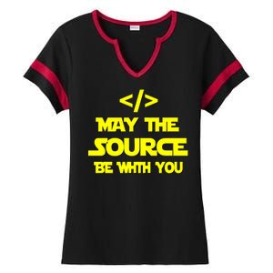 May The Source Be With You Ladies Halftime Notch Neck Tee