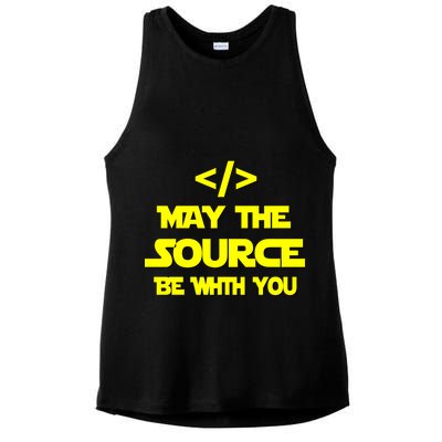 May The Source Be With You Ladies PosiCharge Tri-Blend Wicking Tank
