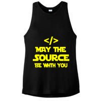 May The Source Be With You Ladies PosiCharge Tri-Blend Wicking Tank