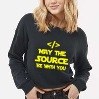 May The Source Be With You Cropped Pullover Crew