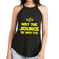 May The Source Be With You Women's Perfect Tri Rocker Tank