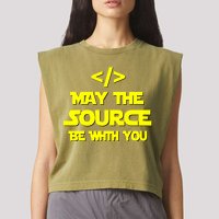 May The Source Be With You Garment-Dyed Women's Muscle Tee